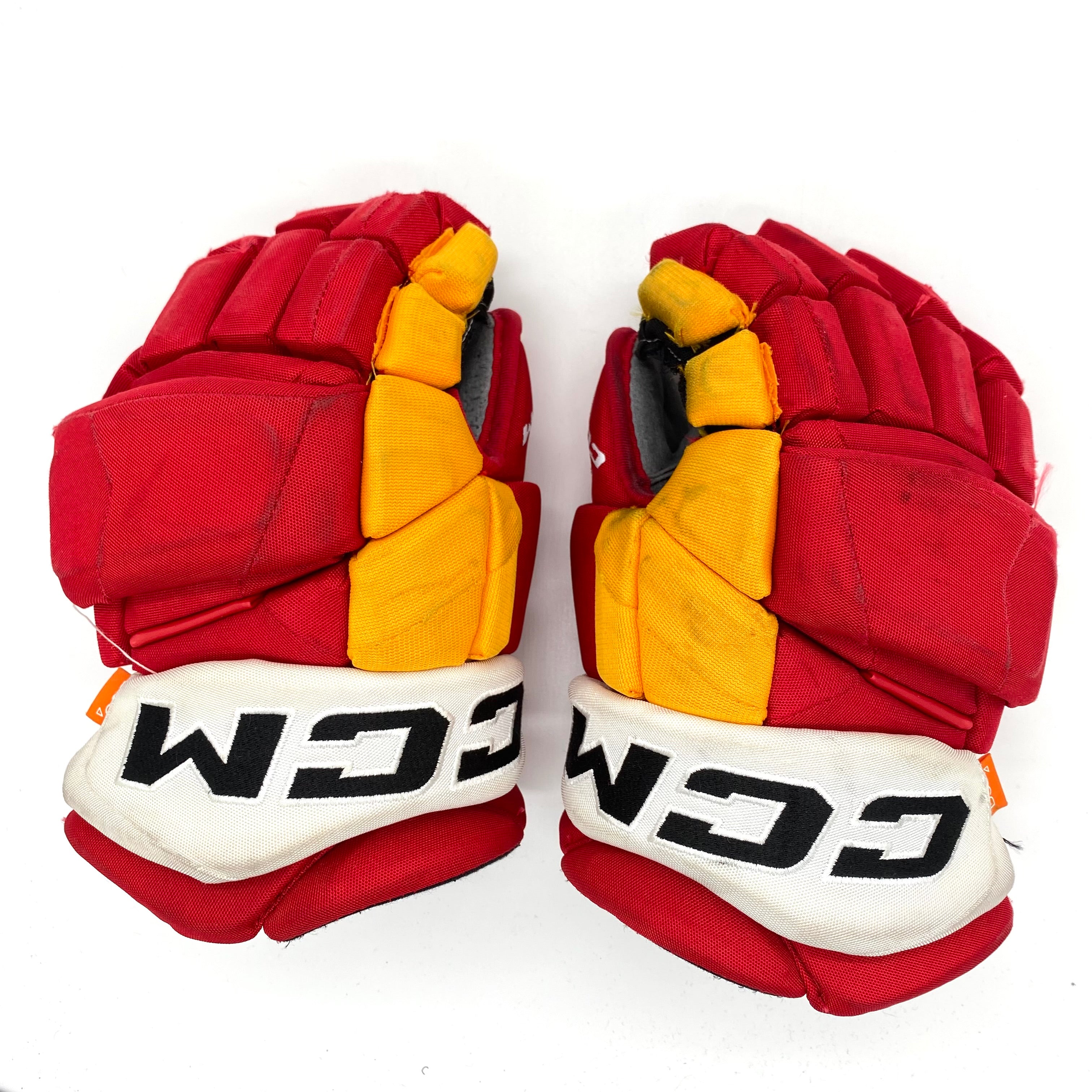 CCM HGJS - Gants Pro Stock d'occasion (rouge/jaune)